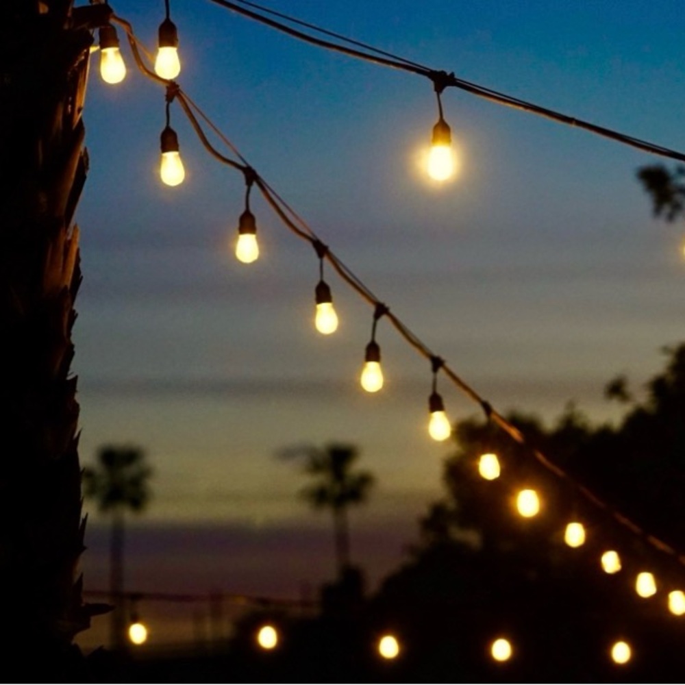 Bistro String Lights Indoor and Outdoor Warm White Bulbs 30 ft. Patio Home Decor